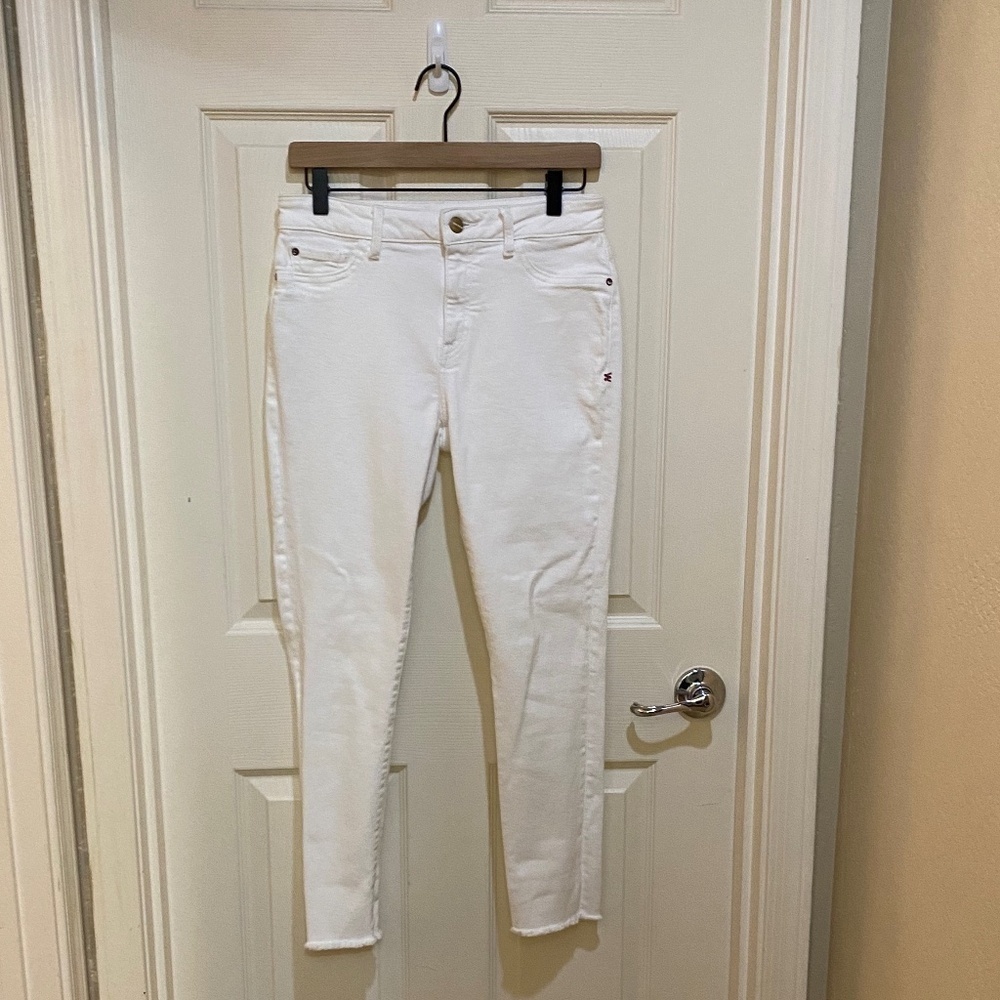 Warp + Weft‎ -White-JFK New York City- Skinny Ankle Jean -Raw Hem-Size 28x27